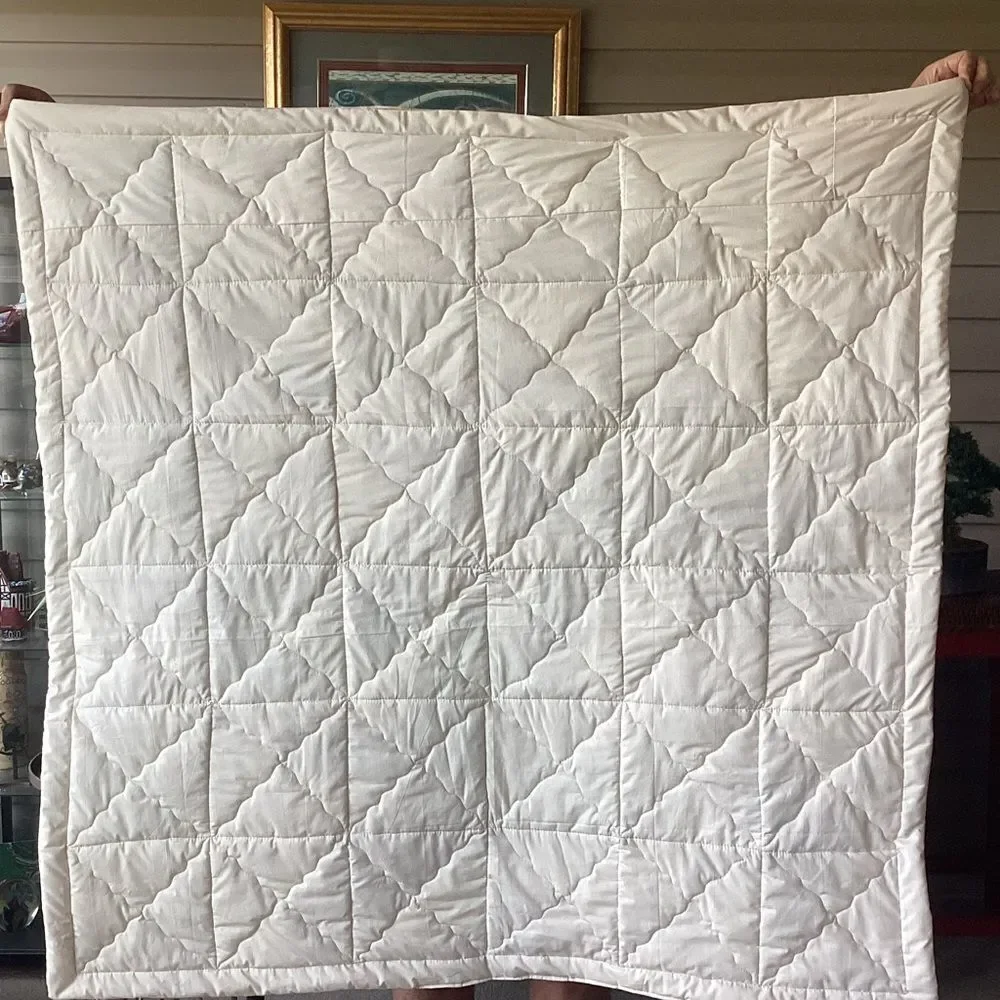 NWT Hand Crafted Gorgeous Shades of Purple, Cream and Gold Hydrangea Print Quilt